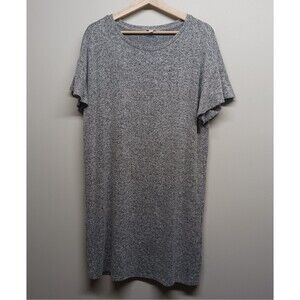 Lucky Brand Mini Dress Women Size L Gray Short Sleeve Boxy Soft Comfy Casual